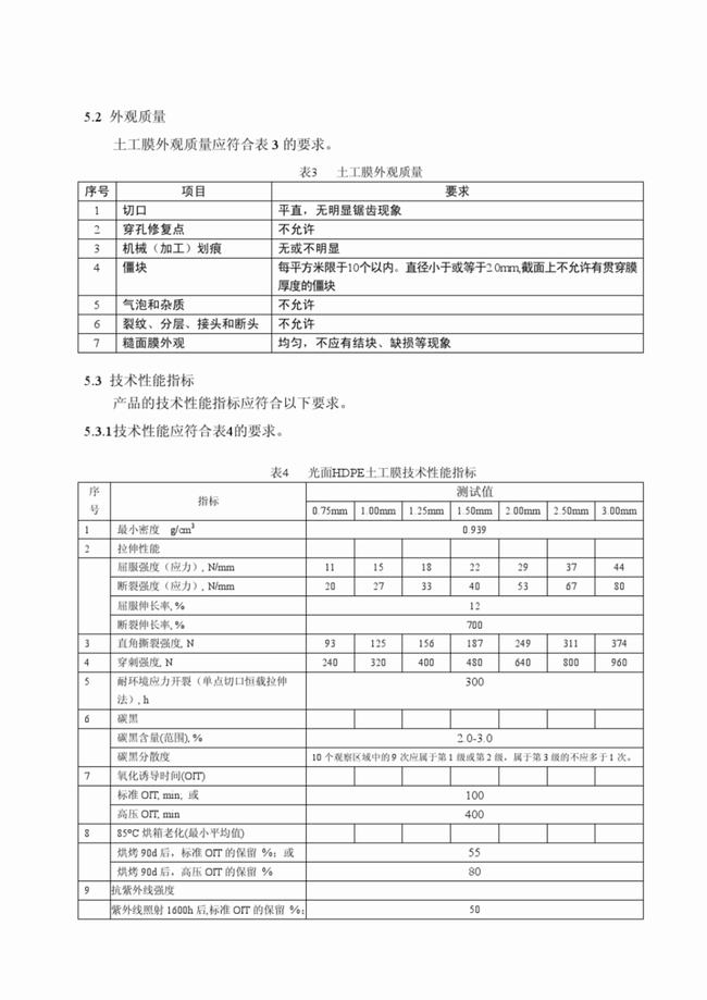CJ/T_234-2006 垃圾填埋場用高密度聚乙烯土工膜 第7張